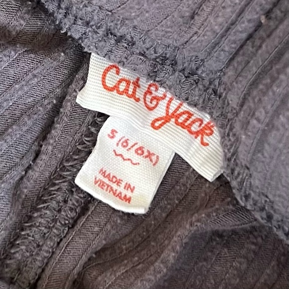 2 Pairs Cat & Jack Ribbed Terry Joggers Pockets Gray & Cayenne Size S 6/6X - Picture 5 of 6